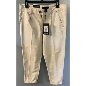NWT Who What Wear Tapered Womens Dress Jean Pants Beige Size 12